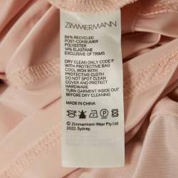 Zimmermann Pink Floral Print Crepe Applique Detail Top S