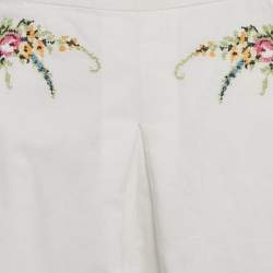 Zimmermann White Floral Embroidered Linen Blend Shorts M