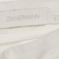 Zimmermann White Floral Embroidered Linen Blend Shorts M