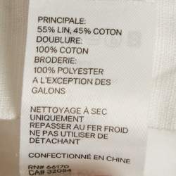 Zimmermann White Floral Embroidered Linen Blend Shorts M