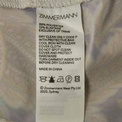 Pre Owned Zimmermann Purple Paisley Print Silk Ladybeetle Ruffled Mini Dress M