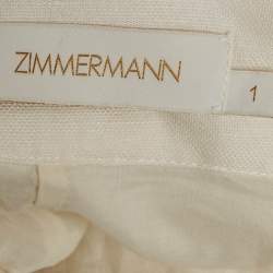 Zimmermann White Floral Applique Linen Blend Postcard Skirt S