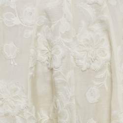 Zimmermann White Floral Applique Linen Blend Postcard Skirt S