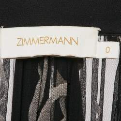 Pre Owned Zimmermann Black Silk Blend Jacquard Tiered Ladybeetle Swing Maxi Dress XS