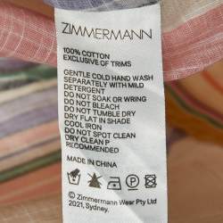 Pre Owned Zimmermann Yellow Striped Cotton Wrap Crop Top M