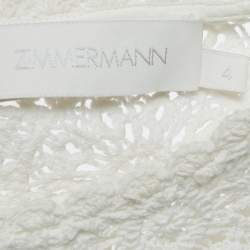 Pre Owned Zimmermann White Patterned Crochet Junie Midi Dress L
