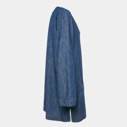 Pre Owned Zimmermann Blue Denim Wylie Braid Detail Mini Dress XL