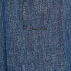 Pre Owned Zimmermann Blue Denim Wylie Braid Detail Mini Dress XL