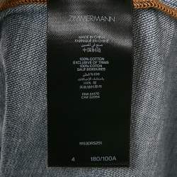 Pre Owned Zimmermann Blue Denim Wylie Braid Detail Mini Dress XL