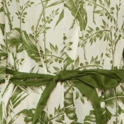 Pre Owned Zimmermann Green Printed Cotton Belted Long Dress S