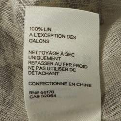 Pre Owned Zimmermann White Printed Linen Maxi Dress M