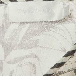 Pre Owned Zimmermann White Printed Linen Maxi Dress M