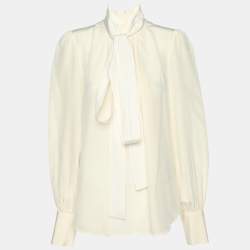 Zimmermann Cream Silk Neck Top M