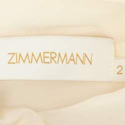Zimmermann Cream Silk Neck Top M