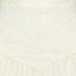 Zimmermann Cream Espionage Sunburst Pleated Lace Skirt L