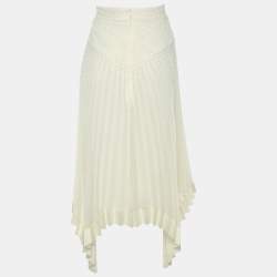 Zimmermann Cream Espionage Sunburst Pleated Lace Skirt L