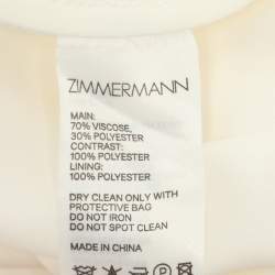 Zimmermann Cream Espionage Sunburst Pleated Lace Skirt L