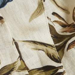 Pre Owned Zimmermann Beige Floral Print Linen Belted Playsuit M