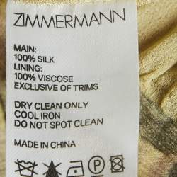 Pre Owned فستان ماكسي لف حريري بأزهار صفراء من زيمرمان مقاس متوسط