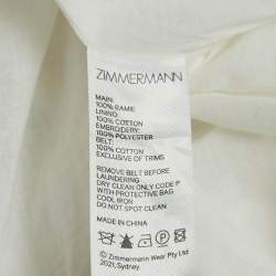 Zimmermann White Polka Dot Ramie Tiered Midi Dress M