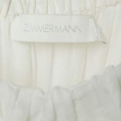 Zimmermann White Polka Dot Ramie Tiered Midi Dress M