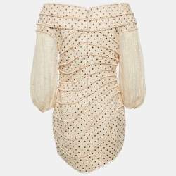 Pre Owned Zimmermann Peach Pink Linen Painted Heart Contour Mini Dress L