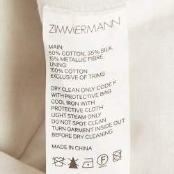 Pre Owned Zimmermann Multicolor Lurex Cotton Blend Long Sleeve Mini Dress S