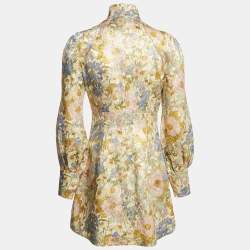 Pre Owned Zimmermann Multicolor Lurex Cotton Blend Long Sleeve Mini Dress S