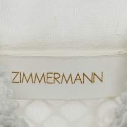 Zimmermann White Wave Lace Linen Tiered Midi Dress M