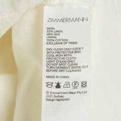Zimmermann White Applique Detail Lenin Flared Skirt M