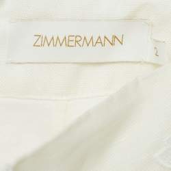 Zimmermann White Applique Detail Lenin Flared Skirt M
