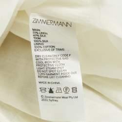 Pre Owned Zimmermann Multicolor Floral Print Linen Blend Raw Edge Detail Short Skirt S