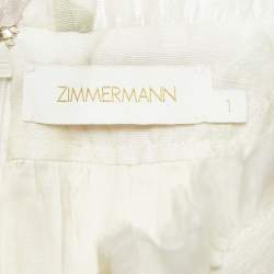 Pre Owned Zimmermann Multicolor Floral Print Linen Blend Raw Edge Detail Short Skirt S