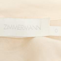 Zimmermann Cream Ramie Lyre Trim Midi Dress XS