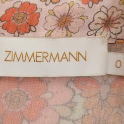 Pre Owned Zimmerman Multicolor Silk Kaleidoscope Tiered Frill Midi Dress XS
