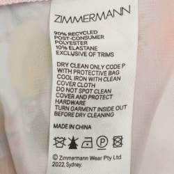 مملوكة مسبقًا Zimmermann Multicolor Floral Print Laser-Cut Gauze Frilled Prima Gown S