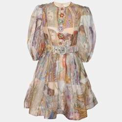 Pre Owned Zimmermann Multicolor Printed Cotton Blend Kaleidoscope Mini Dress XS