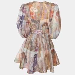 Pre Owned Zimmermann Multicolor Printed Cotton Blend Kaleidoscope Mini Dress XS