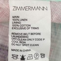 مملوكة مسبقًا Zimmermann Multicolor Lenin Print Jude Buttoned Mini Dress XS