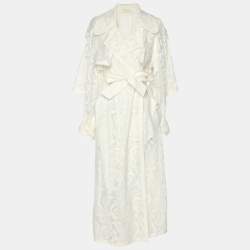 Zimmermann White Lace Wonderland Trench Coat XS