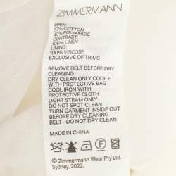 Pre Owned Zimmermann White Lace Wonderland Wide Leg Pants XS