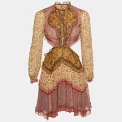 Zimmermann Multicolor Printed Cotton & Silk Juniper Cut Out Floating Dress S