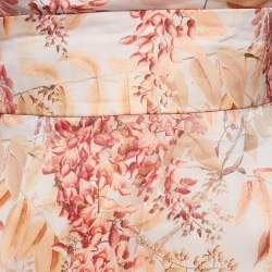 Pre Owned Zimmermann Pink Floral Print Organza Silk Midi Dress M