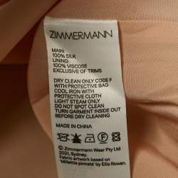 Pre Owned Zimmermann Pink Floral Print Organza Silk Midi Dress M