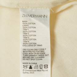 Pre Owned Zimmermann Cream Lace Halliday Mini  Dress L