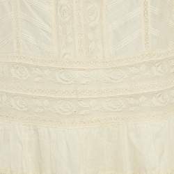 Pre Owned Zimmermann Cream Lace Halliday Mini  Dress L