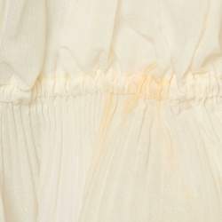 Pre Owned Zimmermann White Crepe Ruffled The Lovestruck Crop Top L