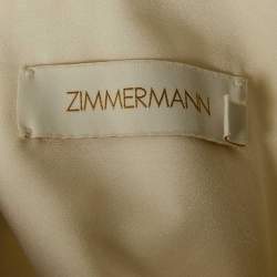 Pre Owned Zimmermann White Crepe Ruffled The Lovestruck Crop Top L