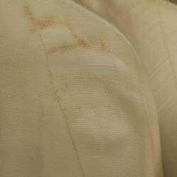 Pre Owned Zimmermann Orange Floral Print Linen Blend Tranquillity Draped Top M