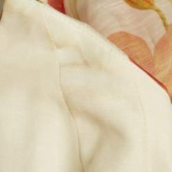 Pre Owned Zimmermann Orange Floral Print Linen Blend Tranquillity Draped Top M